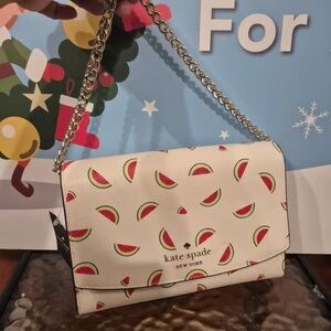 Kate Spade Cream Crossbody Bag with Watermelon Print